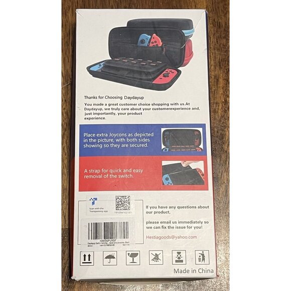 Nintendo Switch Carrying Case Black With Game Charger Storage & Handle Daydayup - Picture 11 of 16